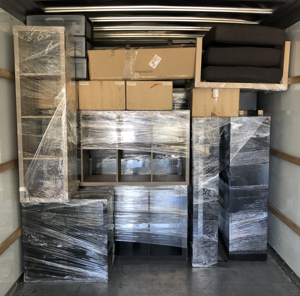 Furniture being carefully moved